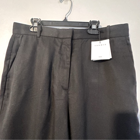 Sandro NWT Designer Black Lassy High-Waist StraightTrousers Size 40/US8/USL - Picture 9 of 14